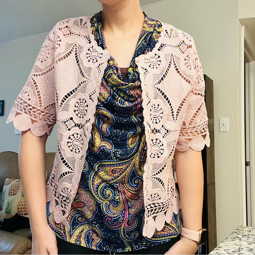 Chris McLaughlin Blush Lace Women's Blazer Small
